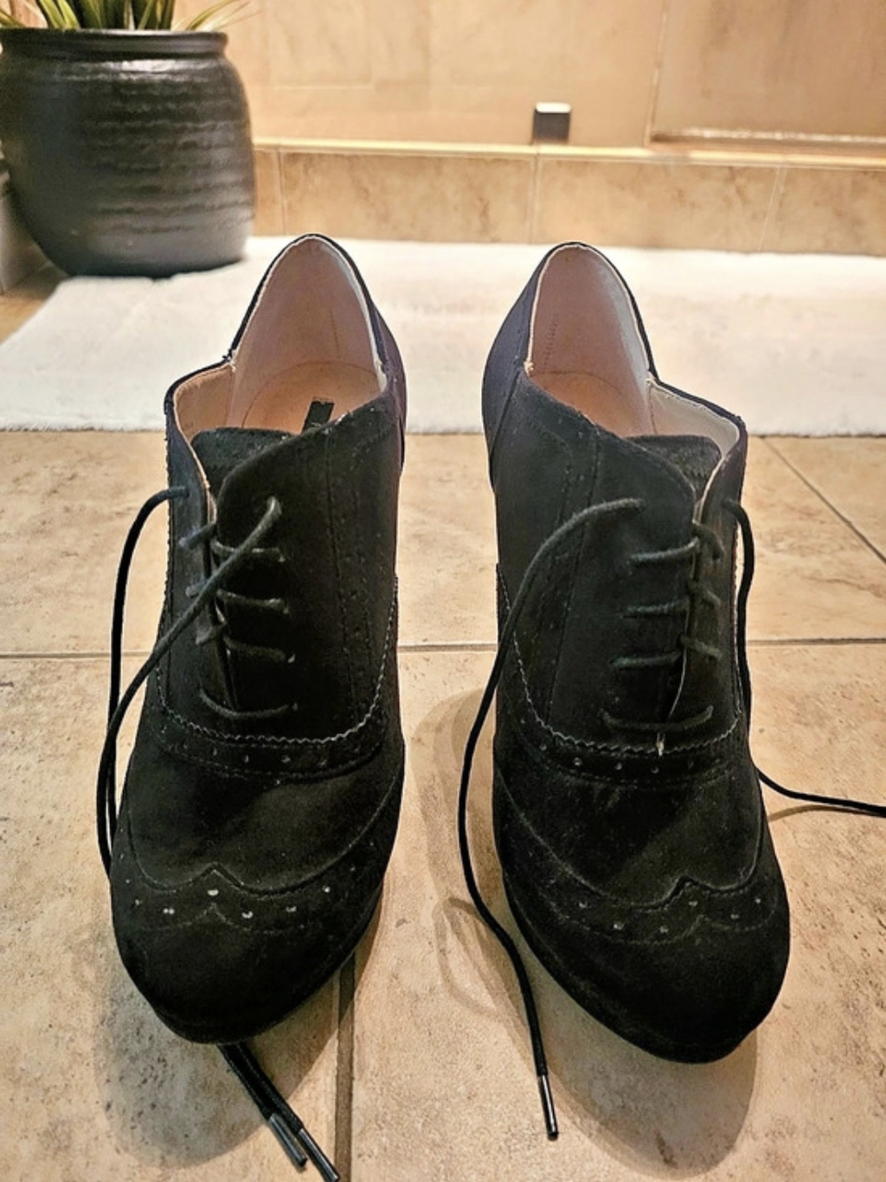 Forever 21 Black Lace-Up High Heels
